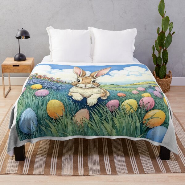 Item preview, Happy Bunny with a Basket of Easter Eggs designed and sold by VibeTCreations.