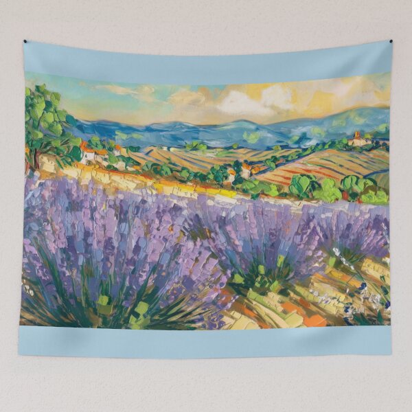 Item preview, Provence Lavender Fields – Post-Impressionist Landscape Art designed and sold by CARRAANN.