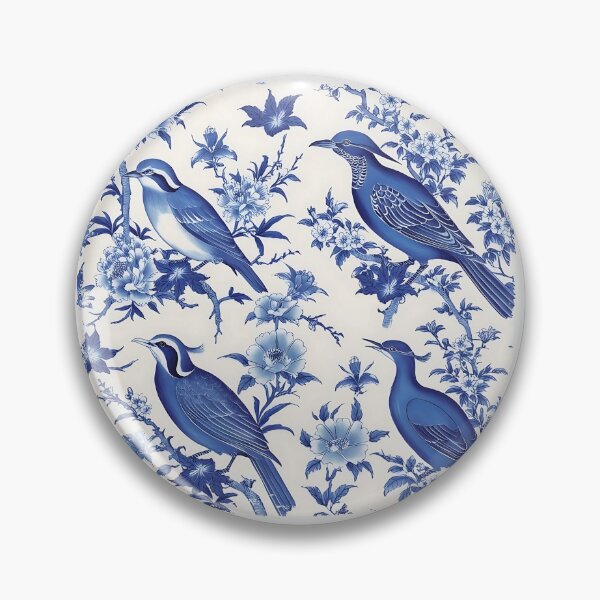Item preview, Cobalt Chinoiserie Birds designed and sold by TestudoDesign.