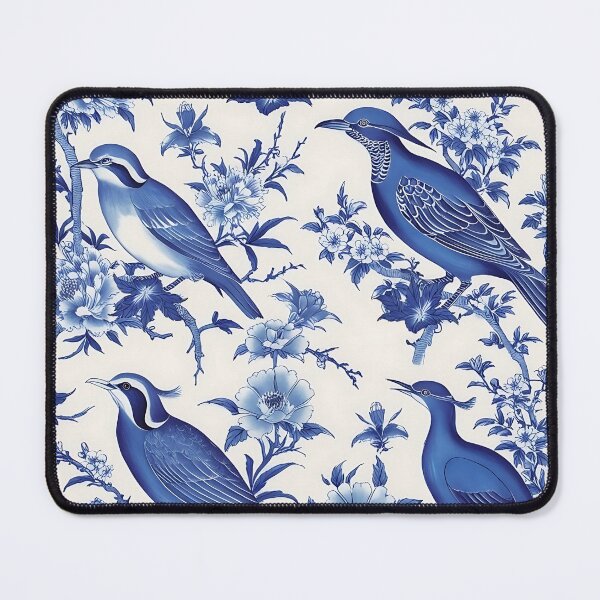 Item preview, Cobalt Chinoiserie Birds designed and sold by TestudoDesign.