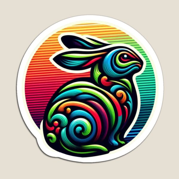 Item preview, Synthwave rabbit designed and sold by LittleBabyStyle.