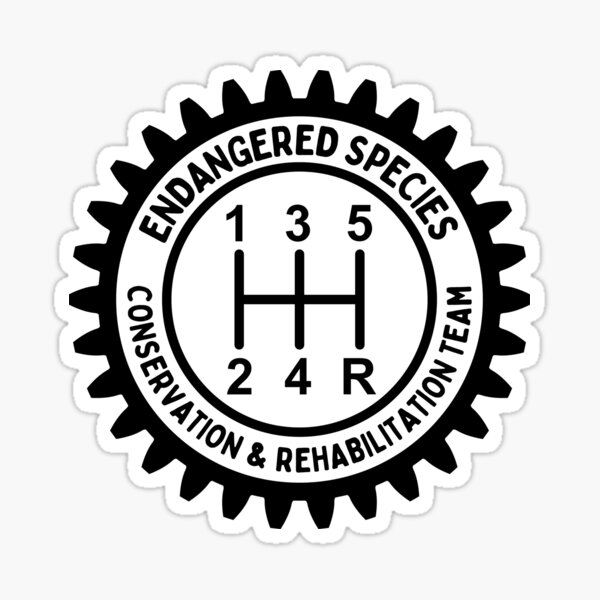 Item preview, Endangered Species Stick Shift, Funny Manual Transmission Gear - Black Print designed and sold by tumbleweedphoto.