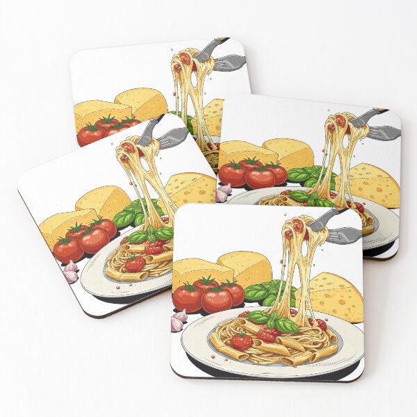 Item preview, Mouthwatering Italian Pasta with Melting Cheese on White Plate designed and sold by Guryl Michal Designs.