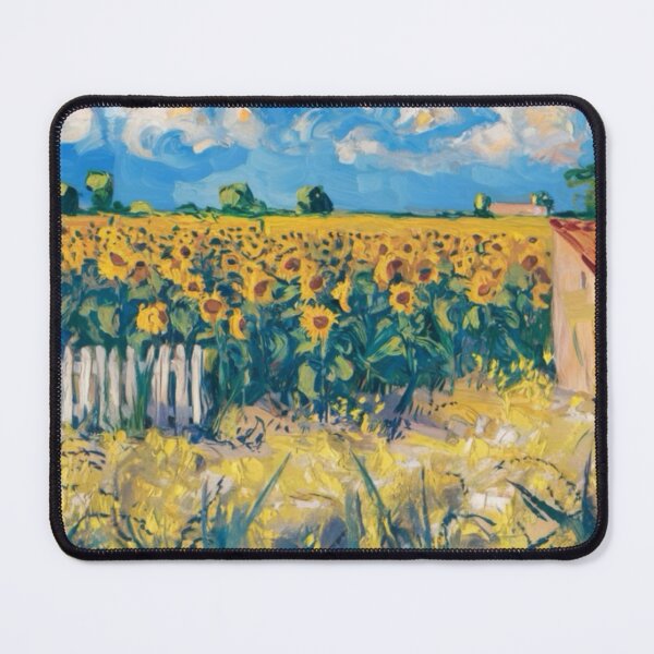 Item preview, Provence Sunflowers and Picket Fence – Post-Impressionist Painting designed and sold by CARRAANN.