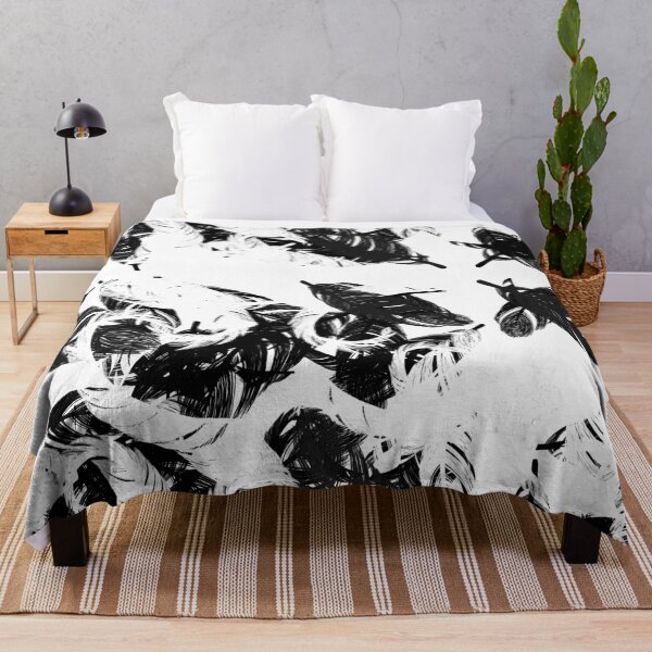 Item preview, Black and White Feathers Pattern designed and sold by Juicy-Culture Art.