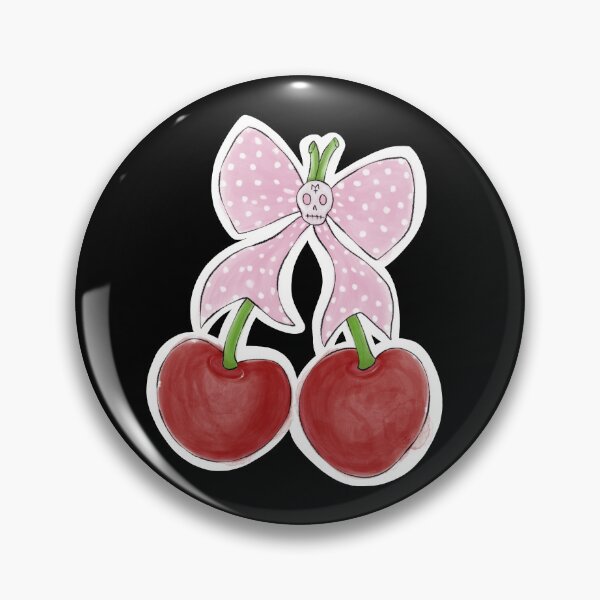 Item preview, Cherries with a pink bow designed and sold by MetalTea.