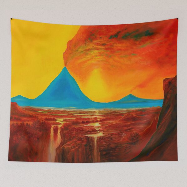 Item preview, Blue Volcano - Mountain with Volcano designed and sold by art paintings.