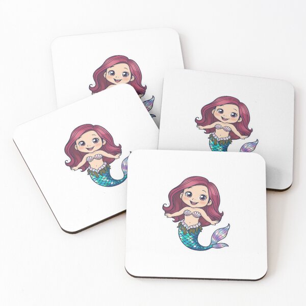 Item preview,  Kawaii Cartoon Pink Red Haired Mermaid designed and sold by hannah01789.