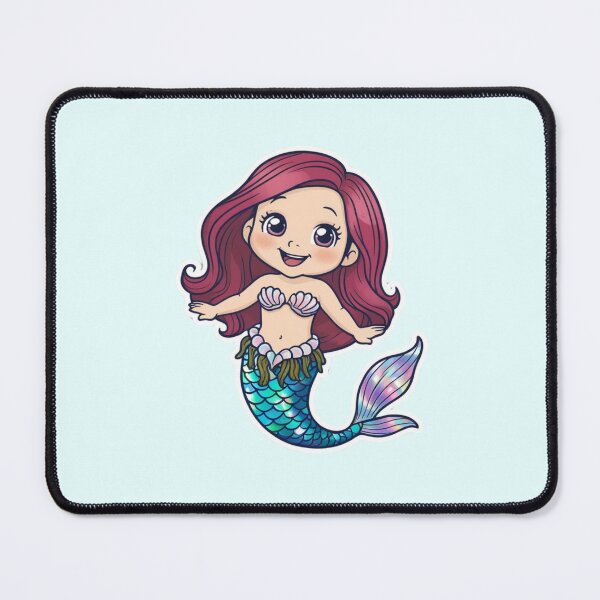 Item preview, Kawaii Cartoon Pink Red Haired Mermaid designed and sold by hannah01789.
