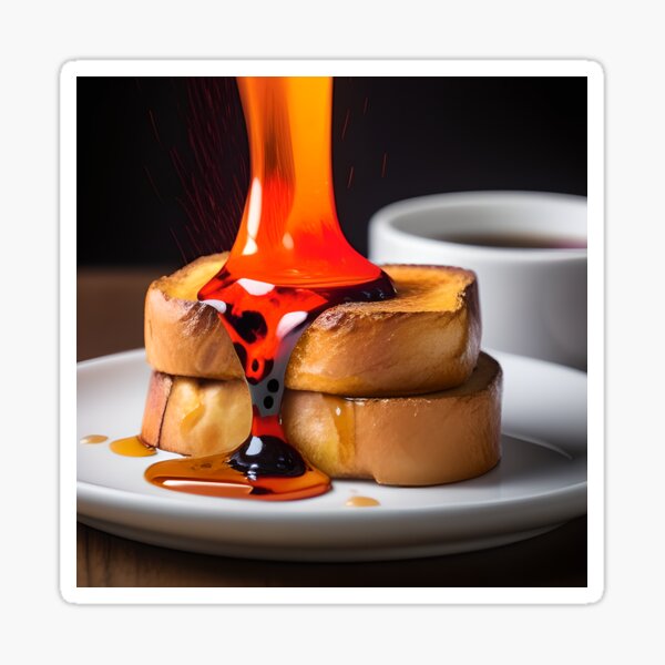 Item preview, French toast covered in molten lava designed and sold by stableImaginarium.