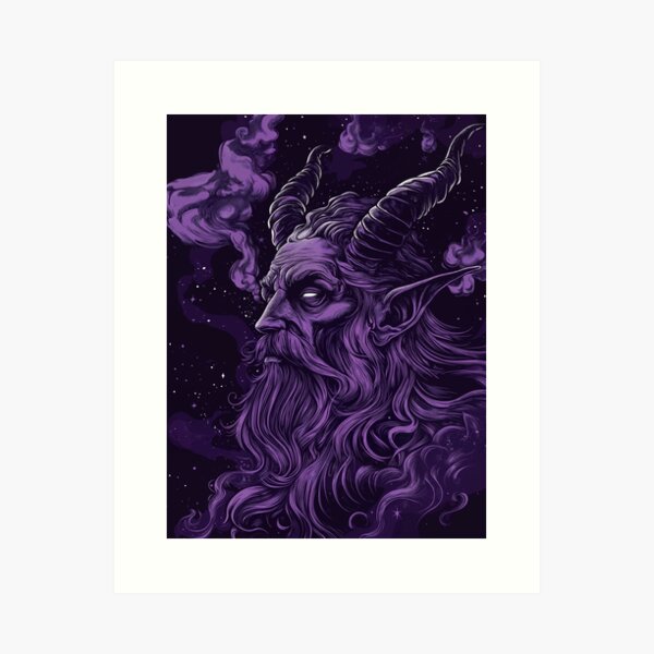 Aperçu de l'œuvre Druide – Figure mystique dans la fumée – Violet créée et vendue par D-a-y-d-r-e-a-m.