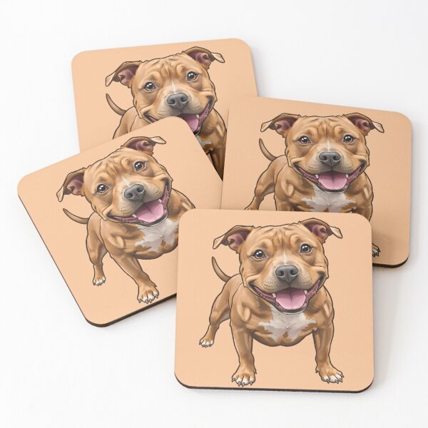 Item preview, Detailed Pit Bull Art on Peach-Orange designed and sold by Brendan Arthur Ring.