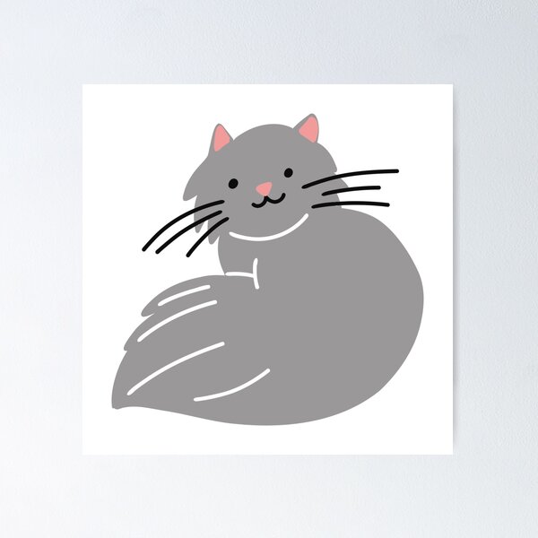 Item preview, Fluffy Gray Cat  designed and sold by kateyangdesign.