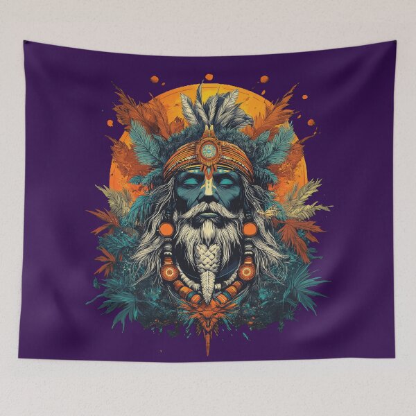 Item preview, Mystic Tribal Elder – Spiritual Shaman Art designed and sold by ArtVibeCo.