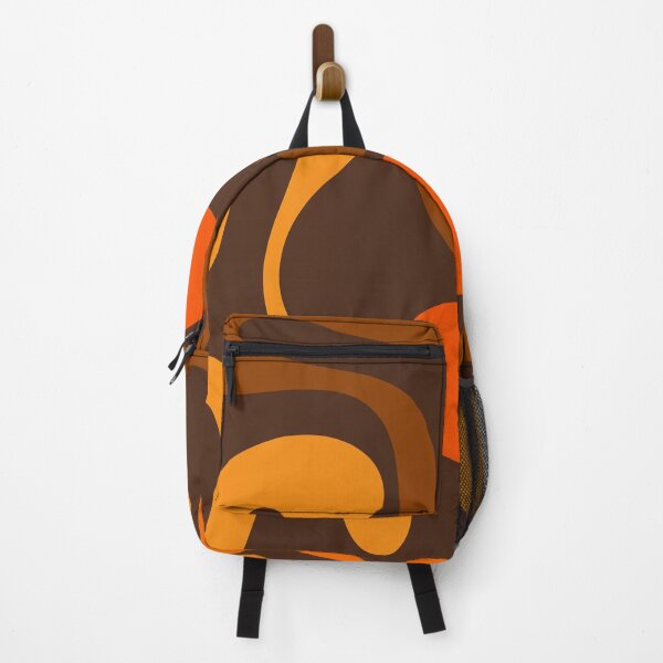 Item preview, Retro Abstract Soft Curves Pattern in 70s Brown and Orange designed and sold by kierkegaard.