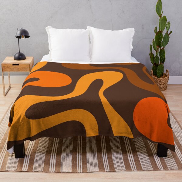 Item preview, Patrón abstracto retro de curvas suaves en marrón y naranja de los años 70 designed and sold by kierkegaard.