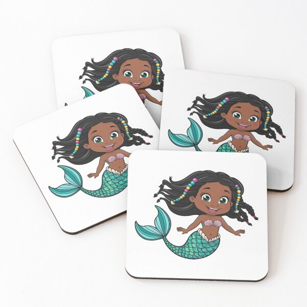 Item preview, Kawaii Cartoon Black Haired Girl Mermaid designed and sold by hannah01789.