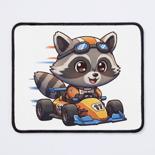 Item preview, Cute Baby Raccoon Race Car Driver designed and sold by likbatonboot.