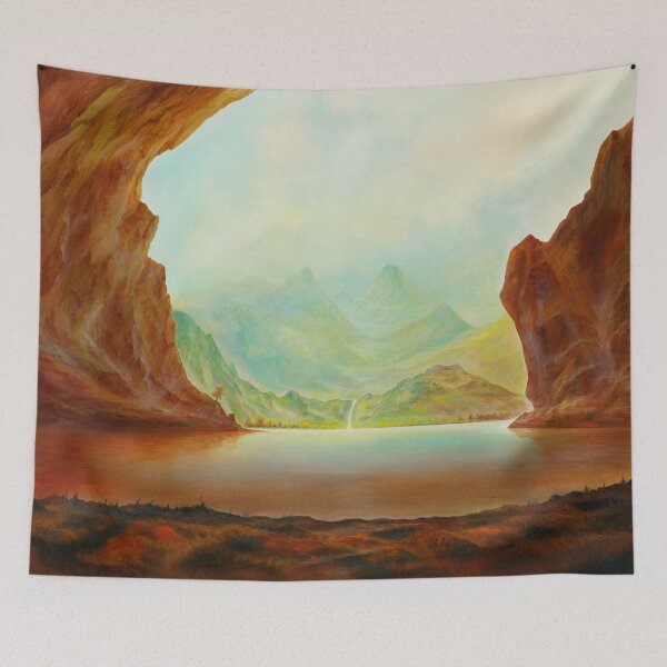 Item preview, View - a view of a distant mountain range designed and sold by art paintings.