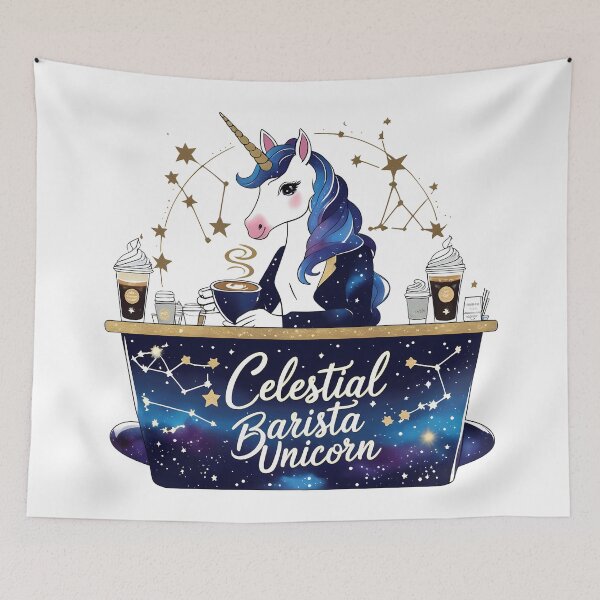 Item preview, Celestial Barista Unicorn: Starry Brew Edition designed and sold by zoughlal.