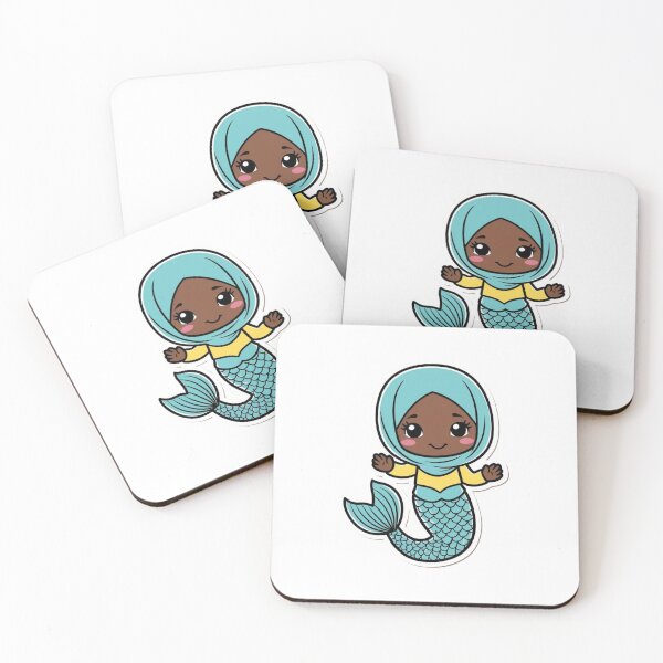 Item preview, Copy of Kawaii Cartoon Black muslim Mermaid designed and sold by hannah01789.