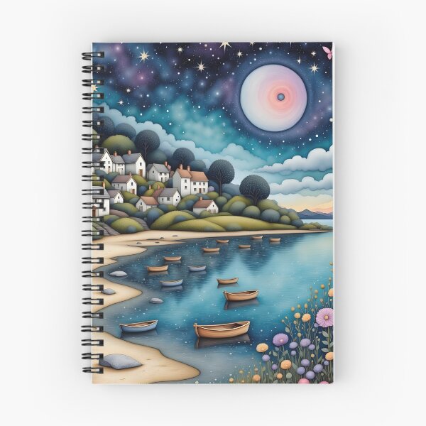 Item preview, Seaside town at night in England designed and sold by Coolparrotgirl.