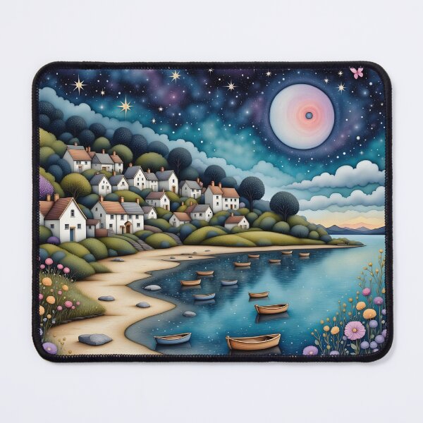 Item preview, Seaside town at night in England designed and sold by Coolparrotgirl.