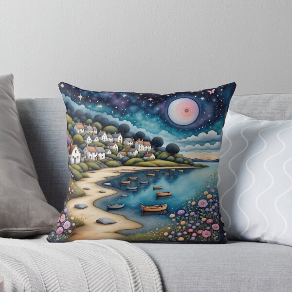 Item preview, Seaside town at night in England designed and sold by Coolparrotgirl.