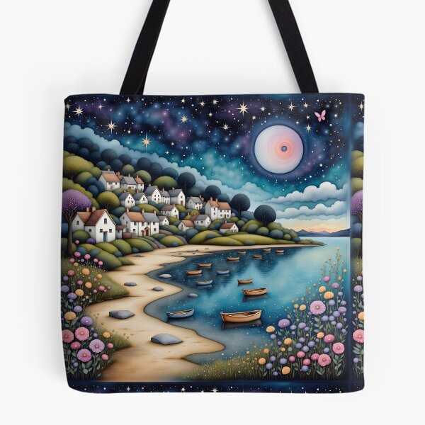 Item preview, Seaside town at night in England designed and sold by Coolparrotgirl.