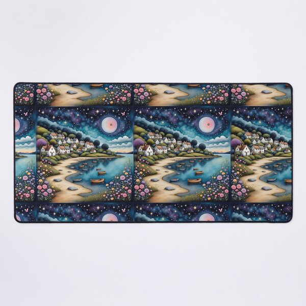 Item preview, Seaside town at night in England designed and sold by Coolparrotgirl.
