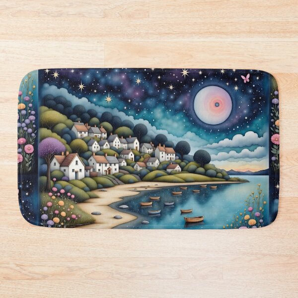 Item preview, Seaside town at night in England designed and sold by Coolparrotgirl.