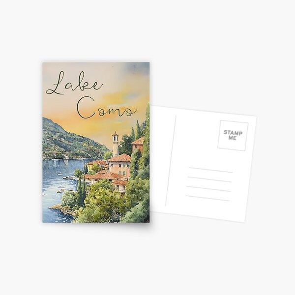 Item preview, Lake Como Watercolor Travel Poster designed and sold by TuncGK.