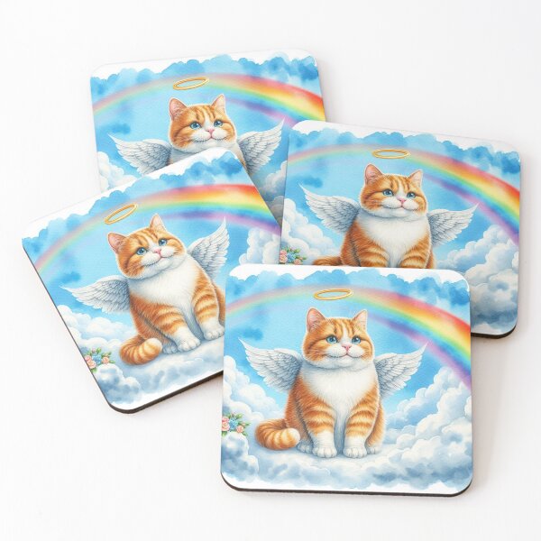 Item preview, Sweet Orange Tabby Cat Crossing the Rainbow Bridge designed and sold by st4rlit3 st4rbrit3.