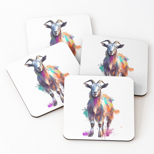 Item preview, Goat | Western | Cow | Caprine | Watercolor | Wild Animal | Animal | Zoo | Wildlife | Lifestyle | Bold Colors  designed and sold by mwinter2205.