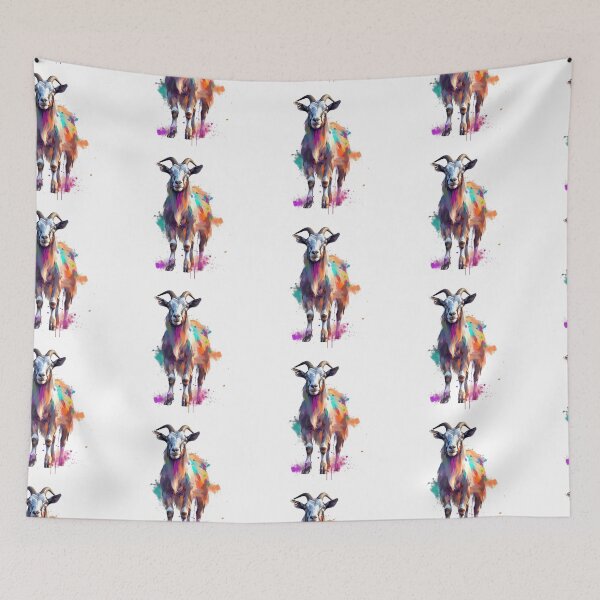 Item preview, Goat | Western | Cow | Caprine | Watercolor | Wild Animal | Animal | Zoo | Wildlife | Lifestyle | Bold Colors  designed and sold by mwinter2205.