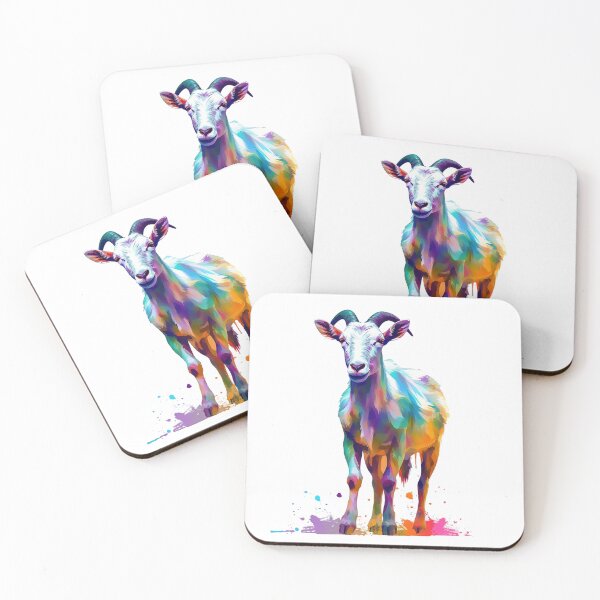 Item preview, Goat | Western | Cow | Caprine | Watercolor | Wild Animal | Animal | Zoo | Wildlife | Lifestyle | Bold Colors  designed and sold by mwinter2205.