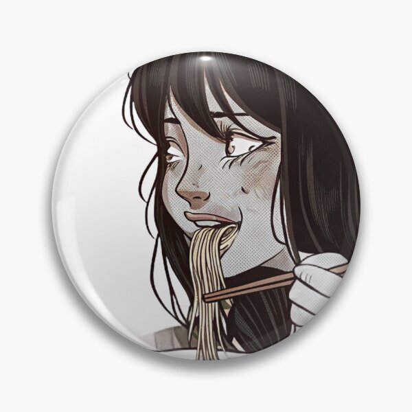 Item preview, Beatiful anime girl eating ramen funny sarcastic designed and sold by NuttyAnimals.