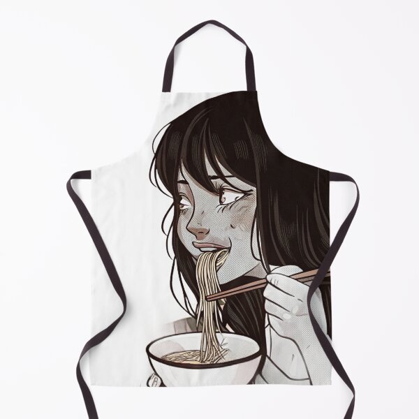 Item preview, Beatiful anime girl eating ramen funny sarcastic designed and sold by NuttyAnimals.