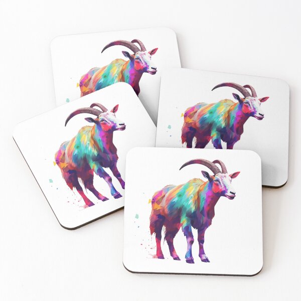 Item preview, Goat | Western | Cow | Caprine | Watercolor | Wild Animal | Animal | Zoo | Wildlife | Lifestyle | Bold Colors  designed and sold by mwinter2205.