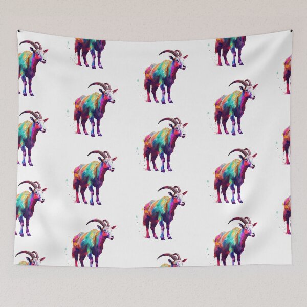 Item preview, Goat | Western | Cow | Caprine | Watercolor | Wild Animal | Animal | Zoo | Wildlife | Lifestyle | Bold Colors  designed and sold by mwinter2205.