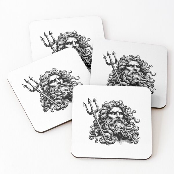 Item preview, Divine Beauty Poseidon Portrait Radiates Strength and Grace designed and sold by NTGUILTY.