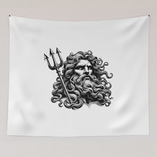 Item preview, Divine Beauty Poseidon Portrait Radiates Strength and Grace designed and sold by NTGUILTY.