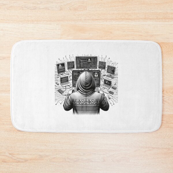 Item preview, Cloaked Coder Masked Hacker in Action designed and sold by NTGUILTY.