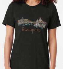 Budapest Panorama at night Tri-blend T-Shirt