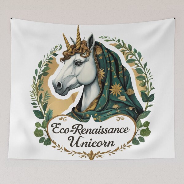 Item preview, Eco-Renaissance Unicorn: Botanical Masterpiece Edition designed and sold by zoughlal.