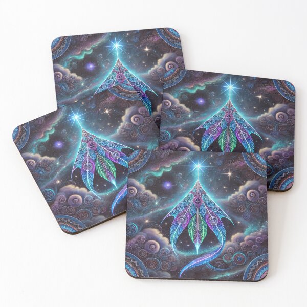 Item preview,  Ethereal Māori Manu Tukutuku in Cosmic Glow designed and sold by Wiredart.