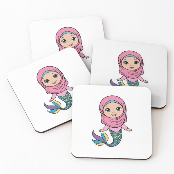 Item preview, Kawaii Cartoon White Muslim Girl Mermaid designed and sold by hannah01789.