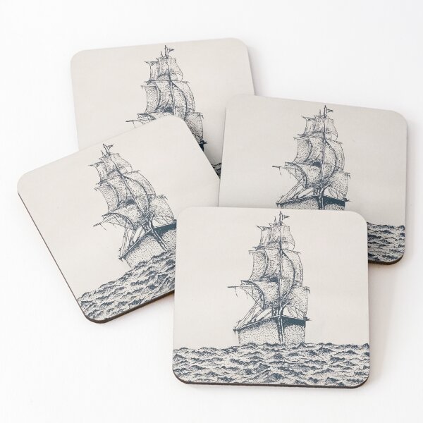 Item preview, Stippling Ocean and Boat Artwork designed and sold by TamarFineArt.