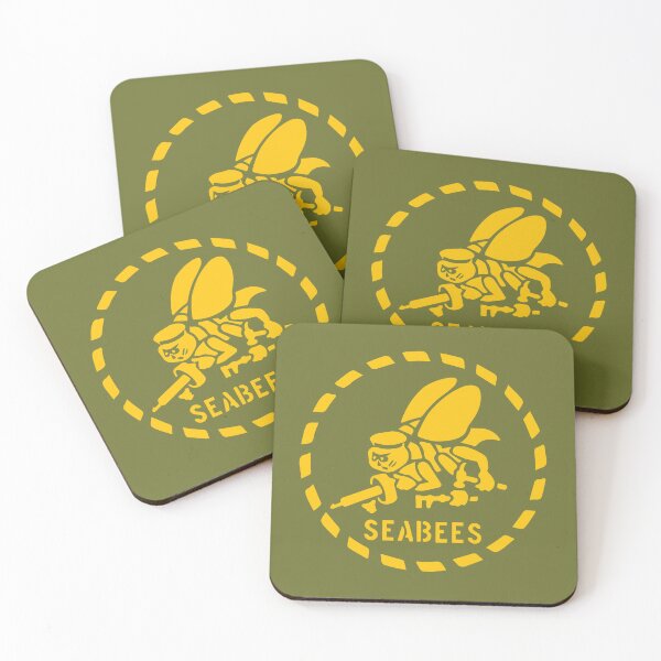 Item preview, Plantilla de abeja marina en amarillo designed and sold by NavySeabees.