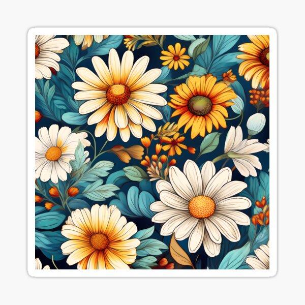 Chamomile garden pattern design Sticker
